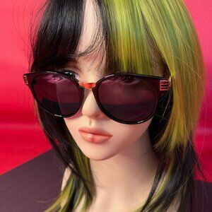 GUCCI Oversized Black Sunglasses with Gold GG Logo + Case & Authenticity Card